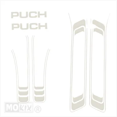 Produktbild von Sticker Satz PVC weiß für Puch Maxi