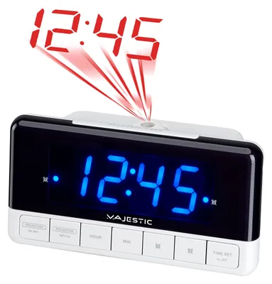 Digitalwecker LED 1,2 Zoll, Projektion, Doppelalarm, Snooze, Weiß