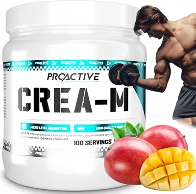 Produktbild von ProActive Creatin Monohydrat 500 g Pulver mit Vitamin B6 Geschmack: Mango 100 Portionen Kraftraining