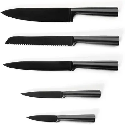 Produktbild von Messer-Set aus Edelstahl in Mattschwarz