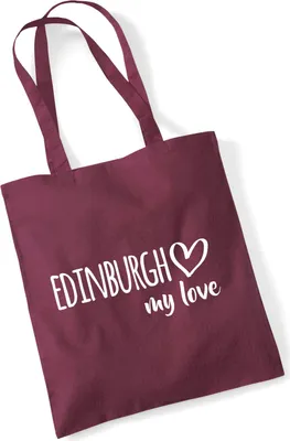 Produktbild von Huuraa Jutebeutel Edinburgh my love 10 Liter Burgundy Baumwolle Tasche Geschenkidee