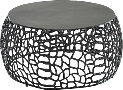 Produktbild von Couchtisch Metall Schwarz Sofatisch Ø 66 cm Tisch Wohnzimmertisch Rund