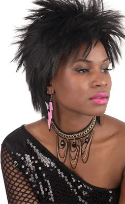 Produktbild von Pink 80er Jahre Rave Ohrringe Kostüm Accessoire
