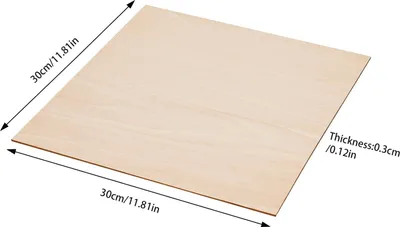 Produktbild von Basswood Sperrholzplatten - Unbehandeltes Holz - 30 Stück - 30 x 30 cm - 3 mm Dicke - Für Basteln, Modellbau und Laserschneiden