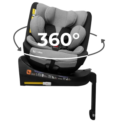 Image de KidsZone i-Size Siège Auto Bébé 0 à 36kg, 0-12 Ans, 40-150 cm - Siege Auto Isofix 360 Pivotant avec Jambe de Force - 8 Positions Inclinaison