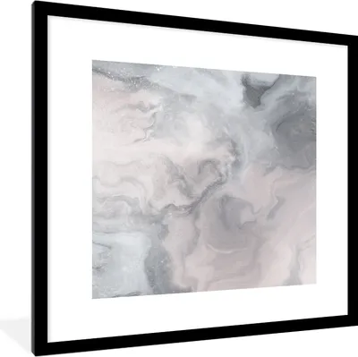 Produktbild von MuchoWow® Gerahmtes Poster Wolken - Abstrakt - Malen 40x40 cm - Poster mit Schwarzem Bilderrahmen Wandposter Rahmen Foto Bilder - Poster - Plakat im Rahmen