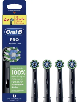 Image de Oral-B Lot de 4 brossettes, noir Pro CrossAction