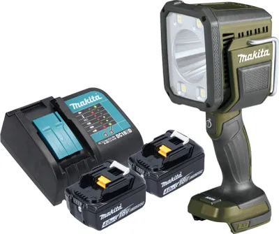 Produktbild von Makita DML 812 SM Akku Handstrahler 18 V 1250 lm LED Olive Grün Outdoor Adventure Sonderedition + 2x Akku 4,0 Ah + Ladegerät