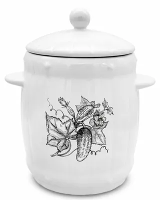 Produktbild von Steingut Gärtopf 4L Fermentiertopf Sauerkrauttopf mit Deckel Wasserrinne Kimchi Gurken Fermentation