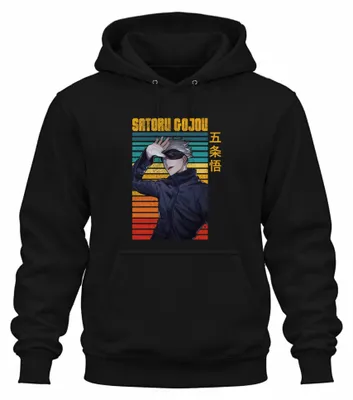 Productafbeelding van SATORU GOJOU Jujutsu Kaisen oogmasker, anime cadeau, retro, uni hoodie, zwart, maat S
