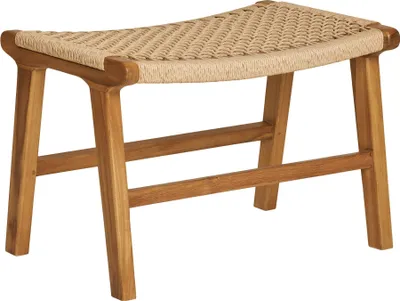 Image de Derby pouf teck, polyrattan.