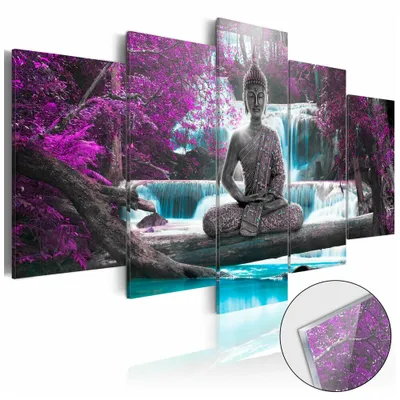 Produktbild von Artgeist Acrylglasbild - Waterfall and Buddha [Glass]