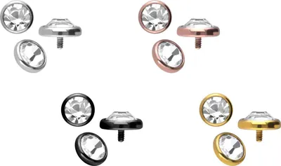 Produktbild von Titan Dermal Anchor Aufsatz DISC + KRISTALL Schwarz Discgröße: 3mm