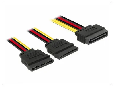 Obrázok produktu pre DeLOCK 60174, 0,15 m, SATA 15-pin, Samec/Samica, Čierna, Priamy, Priamy