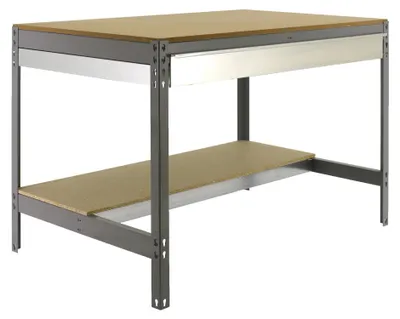 Produktbild von PROREGAL Werkbank BUFFALO mit Schubfach | HxBxT 84x90x61cm | Traglast 400kg | Grau