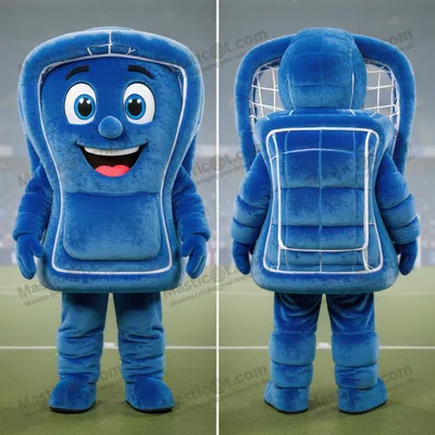Image de Mascotte MASTICOT Bleue Rondouillarde pour But de Football