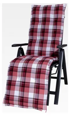 Produktbild von Auflage Relaxliege Milano rot-weiß kariert 169x49x6 cm (ohne Liege)