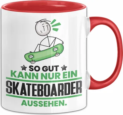 Produktbild von Skateboarder Geschenk Tasse So Gut Kann Nur Ein Skateboarder Aussehen Geschenkidee Kaffee-Becher (Rot)