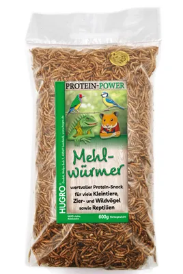Produktbild von NT Mehlwürmer getrocknet TO GO | Einzelfuttermittel für Reptilien, Ziervögel und Kleinnager | 100 % Mehlwürmer | Snack