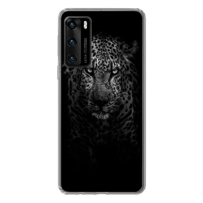 Produktbild von MuchoWow® Handyhülle Schutzhülle Hülle für Huawei P40 Leopard - Schwarz - Weiß Silikon Softcase Handy Hülle - Handytasche