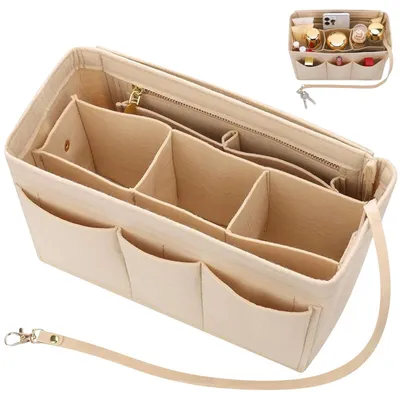 Imagen del producto de Omgoods: Organizador de bolso con compartimentos y cierre de cremallera