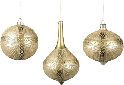 Produktbild von Goodwill Weihnachtskugel Glas Creme-Gold D 16 cm Pro Stück