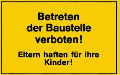 Produktbild von Verkehrszeichen Betreten der Baustelle verboten - Eltern haften für ihre Kinder!