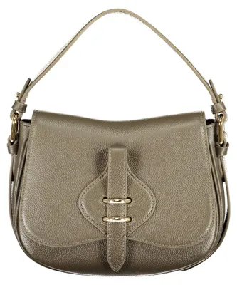 Produktbild von Braune Damenhandtasche mit Schultergurt und Kontrastdetails