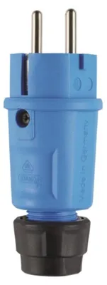 Productafbeelding van ABL Hightech stekker SCHUKO 100000066, voor Frankrijk, Elamid blauw, IP54, type 1520