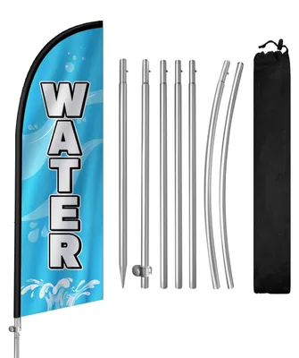 Image de Drapeau Waterveer - 2,4 mètres avec mât et piquets de sol