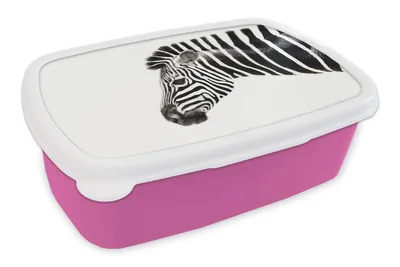 Obrázok produktu pre MuchoWow® Obedník Brotzeit Box na obed 11x17x6cm Zebra - Zvieratá - Biela Detský obedový box