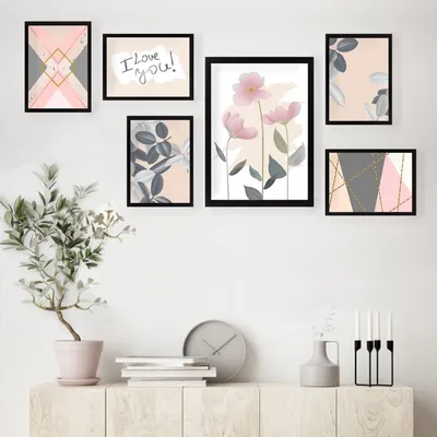 Productafbeelding van Wallity, SET_023- LUL1217, Bunt, canvasprints, 24 x 29 cm, 100% MDF (dikte: 2 cm)
