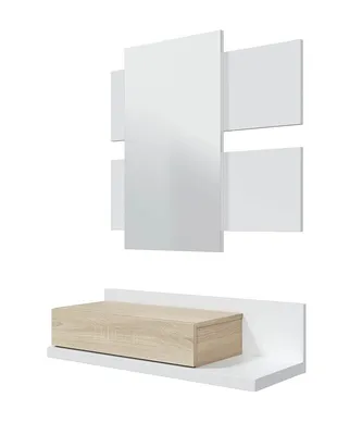 Obrázek produktu pro Garderoben-Set >Tekkan< in Kanada-Eiche Imitace/Artik-Weiß - 75x20x29 (BxHxT)