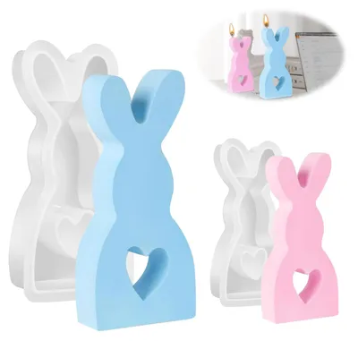 Silikon-Gießformen, 2 Stück, Osterhase, Backform, Bastelform