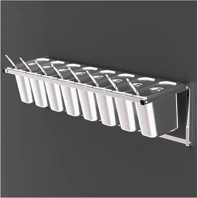 Imagen del producto de Conjunto de estante para especias de acero inoxidable, para montaje en pared, estante de cocina para especias y condimentos, ideal para buffets y restaurantes