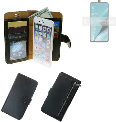 Produktbild von K-S-Trade Schutz Hülle kompatibel mit Oppo Reno2 Z Klapphülle Case Phone cover Slim Handytasche Handy Hülle schwarz aus Kunstleder (1 Stk)