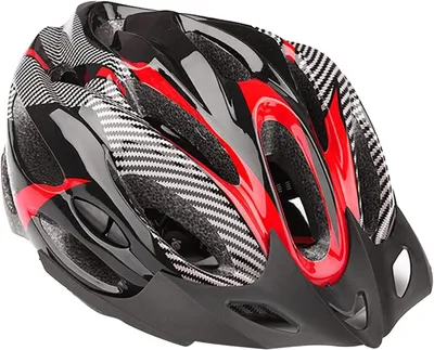 Produktbild von Fahrradhelm - Sporthelm für Radfahrer - Für sicheres Radfahren - 21 Belüftungsöffnungen - Größe 56-65 cm - Rot-Schwarz
