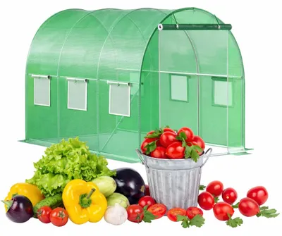 Produktbild von Garten-Folientunnel 3x2x2m, Metallrahmen, UV-beständige Abdeckung