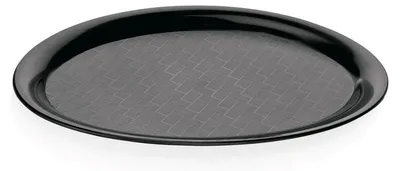 Produktbild von 30x Tablett Gastro schwarz oval 29 x 22 cm rutschhemmend PP