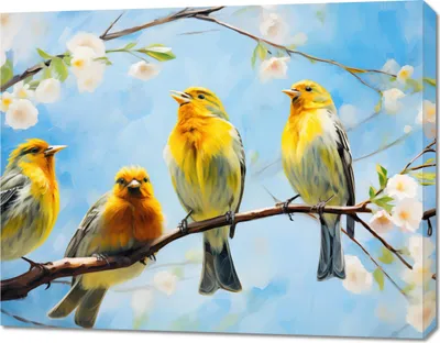 Produktbild von Bild 90x70cm Frühlingsgezwitscher