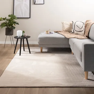 Produktbild von Volero - Flauschiger Teppich - Cozy Creme - 120x170 cm - Wohnzimmer, Esszimmer, Schlafzimmer, Babyzimmer - Klassik, Ländlich, Modern, Skandinavisch