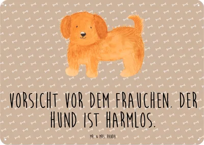 Produktbild von Mr. & Mrs. Panda Schild Hund Flauschig DIN A5 - Hundeglück - Geschenk, Frauchen, Witzig, Türschild, Sprüche, Hundeliebe, Hunde, Magnetschild, Wandschild, Blechschild