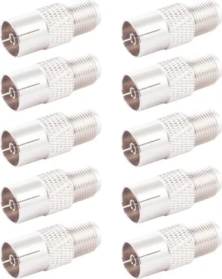 Produktbild von S/CONN maximum connectivity 10x Adapter-IEC-Buchse auf F-Buchse (85324-SET10)