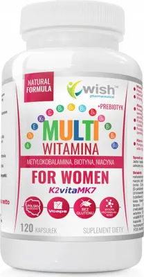Produktbild von WISH Multivitamin + Probiotikum für Frauen, 120 Kapseln.