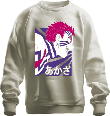 Zdjęcie produktu dla あかざ Demon anime manga twarz Japonia fan prezent Japonia Y2K streetwear bluza uni pulower, natura, S