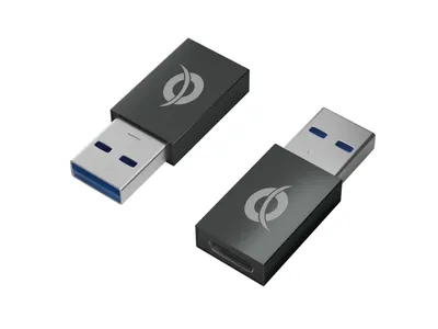 Productafbeelding van Conceptronic Adapter USB-C naar USB-A 3.0.2, 2 stuks, grijs - Adapter