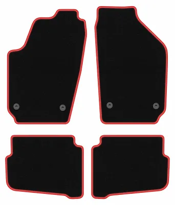 Obrázek produktu pro Velurové autokoberce pro: Seat Ibiza III 6L 2002-2008 hatchback černo-červené