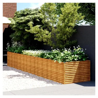 Produktbild von Hochbeet 479x100x69 cm aus Cortenstahl, Palettenrahmen, Hochteich, Gemüsebeet, Kräuterregal für Balkon, Blumenbeet, Kräuterspirale, Tomatenbeet, Pflanzhochbeet