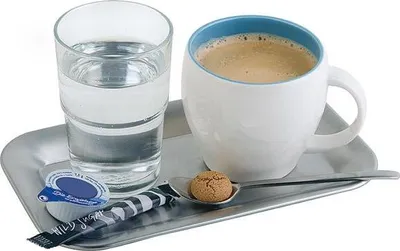 Produktbild von APS 30118 Serviertablett KAFFEEHAUS, 21,5 x 13 cm, Edelstahl, matt poliert, Rand eingerollt