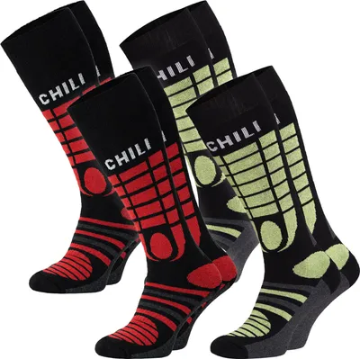 Image de ChiliLifestyle uni neutre Skisocke Knie Yeon/Red 43-46